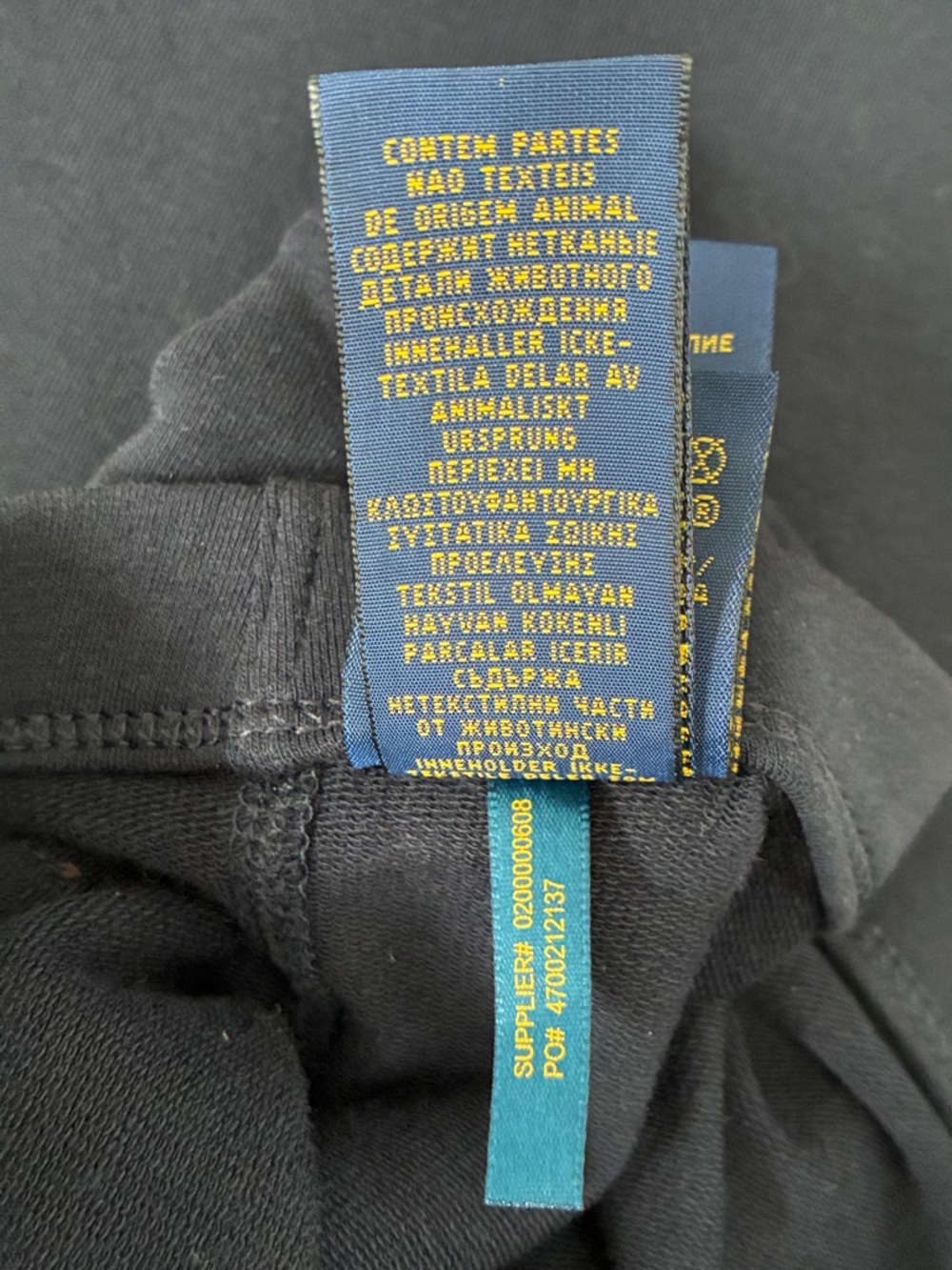 Polo Ralph Lauren Size L Skinny Riding Leggings with Sheep Leather - Navy/Brown - Picture 11 of 11